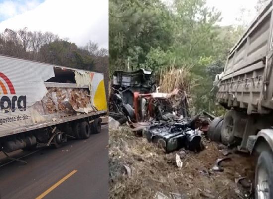 Colisão entre duas carretas na BR-153 deixa vítima fatal